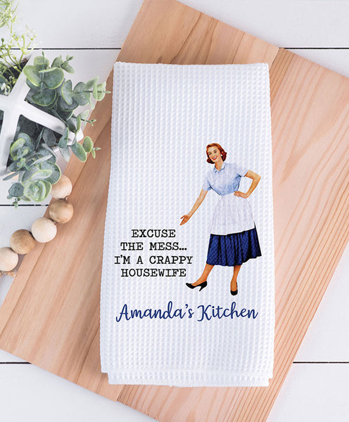 Snarky Housewife Kitchen Towels. Funny Housewife Towel. Funny Mom Kitchen  Towel. Bridal Shower Gift. House warming Present. Gift for mom.